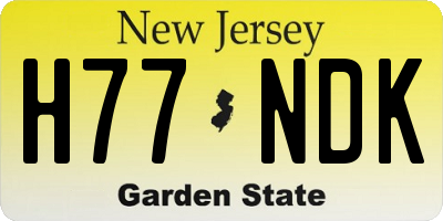 NJ license plate H77NDK
