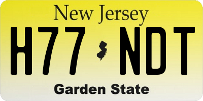 NJ license plate H77NDT