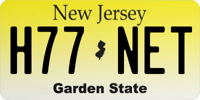 NJ license plate H77NET