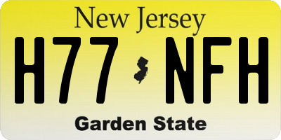 NJ license plate H77NFH