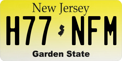 NJ license plate H77NFM