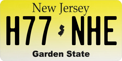 NJ license plate H77NHE