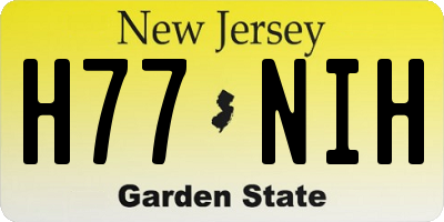 NJ license plate H77NIH