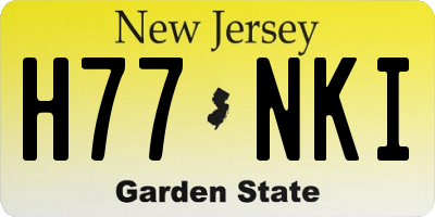 NJ license plate H77NKI
