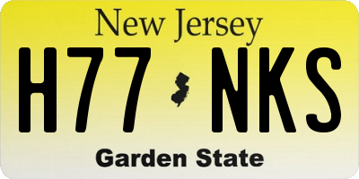 NJ license plate H77NKS