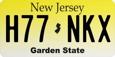 NJ license plate H77NKX