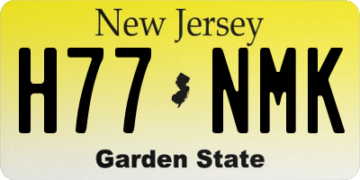 NJ license plate H77NMK