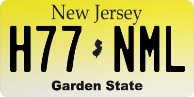 NJ license plate H77NML