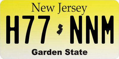 NJ license plate H77NNM