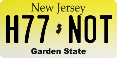 NJ license plate H77NOT