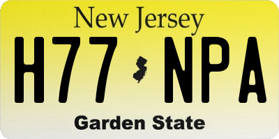 NJ license plate H77NPA