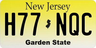 NJ license plate H77NQC