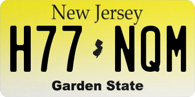 NJ license plate H77NQM