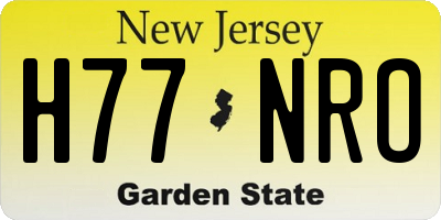 NJ license plate H77NRO