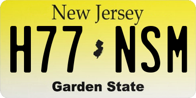 NJ license plate H77NSM