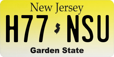 NJ license plate H77NSU