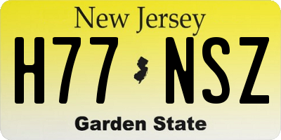 NJ license plate H77NSZ