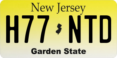 NJ license plate H77NTD
