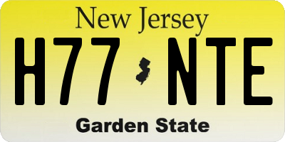 NJ license plate H77NTE
