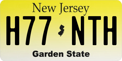 NJ license plate H77NTH