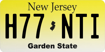NJ license plate H77NTI