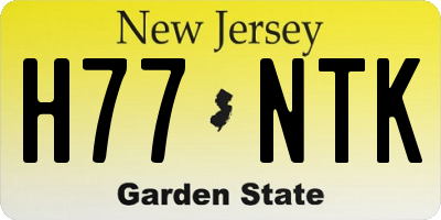 NJ license plate H77NTK