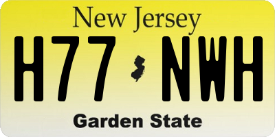 NJ license plate H77NWH