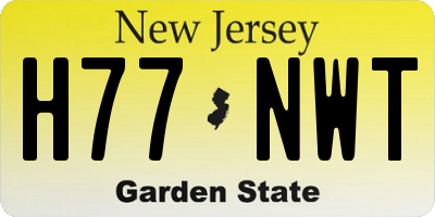 NJ license plate H77NWT