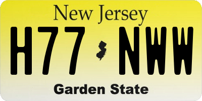 NJ license plate H77NWW