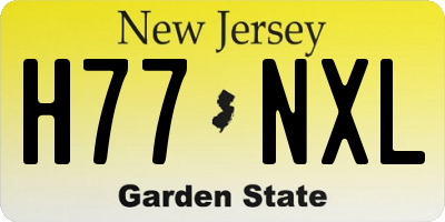 NJ license plate H77NXL