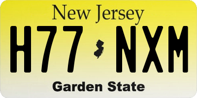 NJ license plate H77NXM