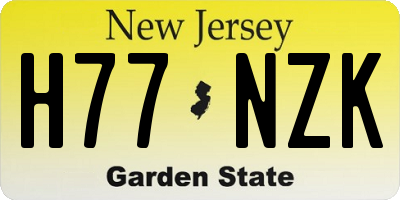 NJ license plate H77NZK
