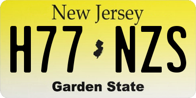 NJ license plate H77NZS