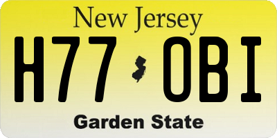 NJ license plate H77OBI