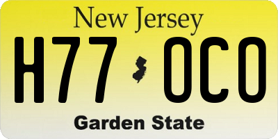 NJ license plate H77OCO