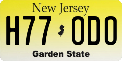 NJ license plate H77ODO