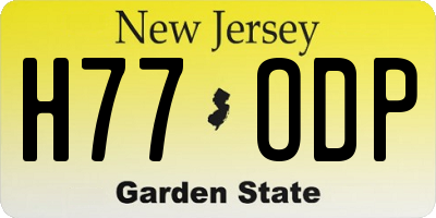 NJ license plate H77ODP