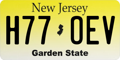 NJ license plate H77OEV