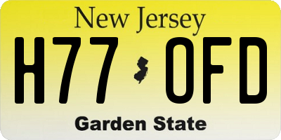 NJ license plate H77OFD