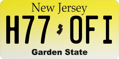 NJ license plate H77OFI