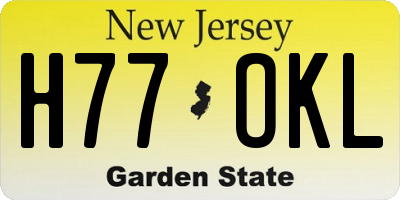 NJ license plate H77OKL