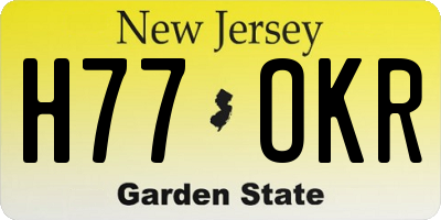 NJ license plate H77OKR