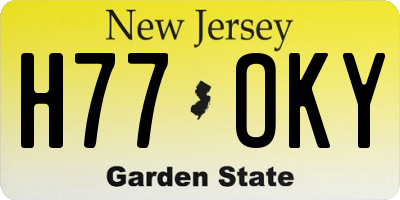NJ license plate H77OKY