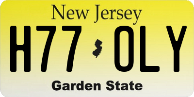 NJ license plate H77OLY