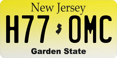 NJ license plate H77OMC