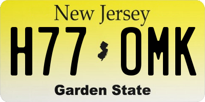 NJ license plate H77OMK