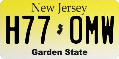 NJ license plate H77OMW