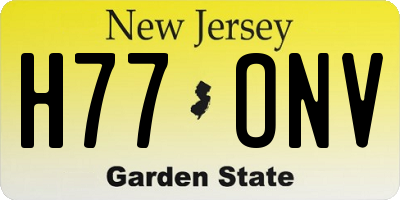 NJ license plate H77ONV