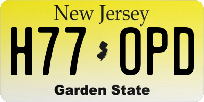 NJ license plate H77OPD