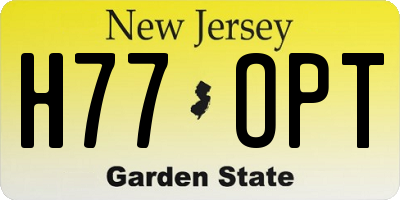 NJ license plate H77OPT